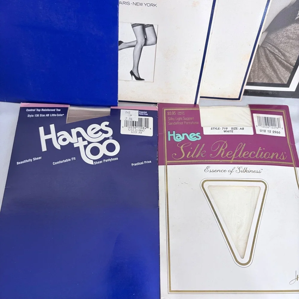 Vintage Pantyhose Lot Givenchy Hanes Silk Reflections Evan Picone NOS Stockings